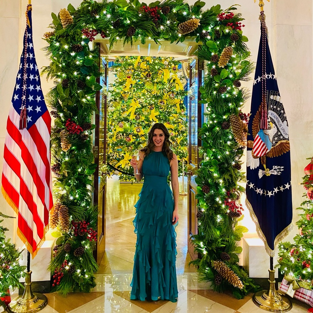 Long green dress